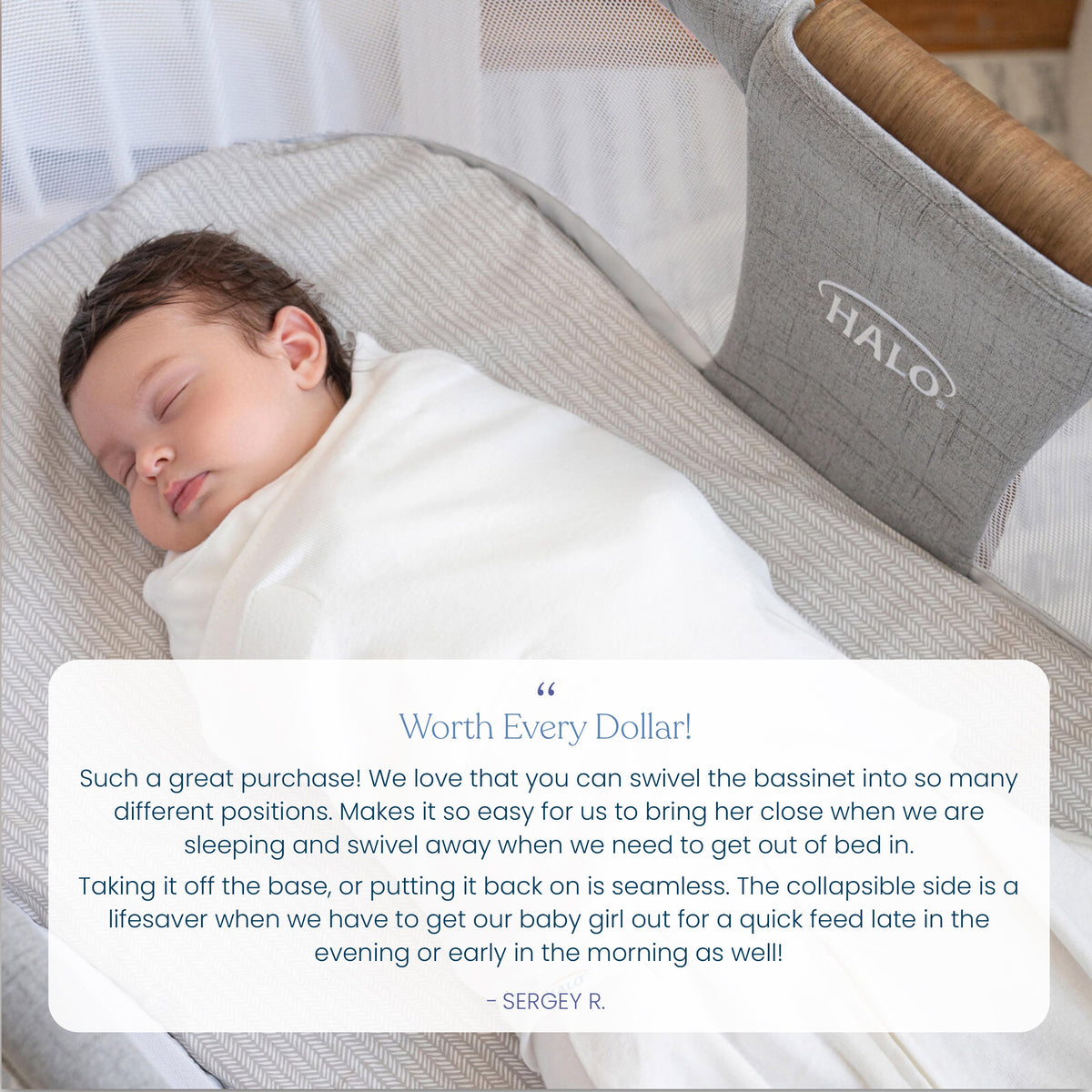 HALO BassiNest® Luxe Swivel Sleeper Bassinet