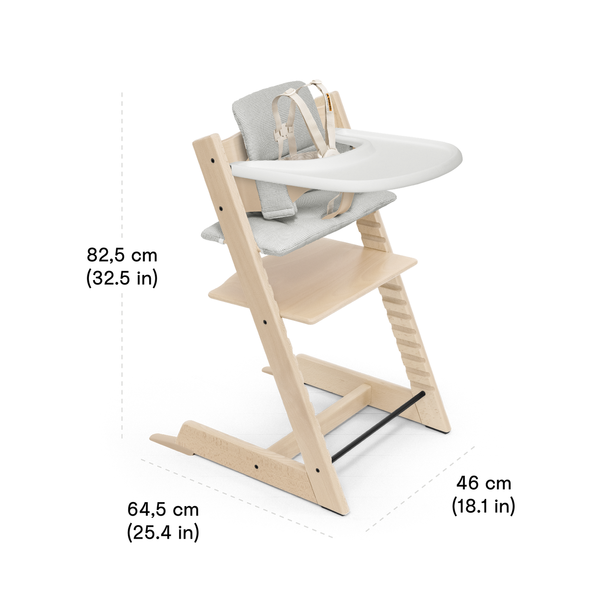 Tripp Trapp High Chair with Tray and Cushion