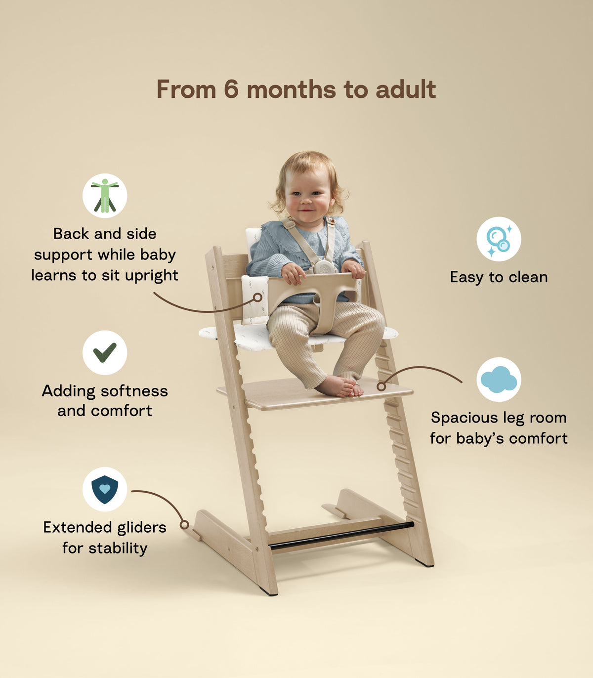 Tripp Trapp High Chair with Tray and Cushion